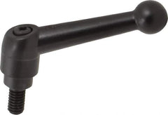 KIPP - 5/16-18, 0.71" Hub Diam, Zinc Die Cast (Steel Components) Threaded Stud Adjustable Clamping Lever - 0.59" Stud Length, 2.87" OAL, 1.79" High - Apex Tool & Supply
