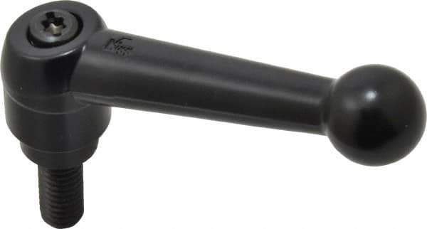 KIPP - 5/16-18, 0.71" Hub Diam, Zinc Die Cast (Steel Components) Threaded Stud Adjustable Clamping Lever - 0.79" Stud Length, 2.87" OAL, 1.79" High - Apex Tool & Supply