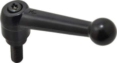 KIPP - 5/16-18, 0.71" Hub Diam, Zinc Die Cast (Steel Components) Threaded Stud Adjustable Clamping Lever - 0.79" Stud Length, 2.87" OAL, 1.79" High - Apex Tool & Supply