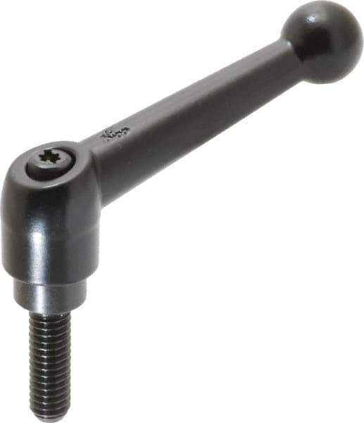 KIPP - 5/16-18, 0.71" Hub Diam, Zinc Die Cast (Steel Components) Threaded Stud Adjustable Clamping Lever - 0.98" Stud Length, 2.87" OAL, 1.79" High - Apex Tool & Supply