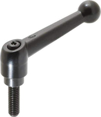 KIPP - 5/16-18, 0.71" Hub Diam, Zinc Die Cast (Steel Components) Threaded Stud Adjustable Clamping Lever - 0.98" Stud Length, 2.87" OAL, 1.79" High - Apex Tool & Supply