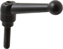 KIPP - 5/16-18, 0.71" Hub Diam, Zinc Die Cast (Steel Components) Threaded Stud Adjustable Clamping Lever - 1.18" Stud Length, 2.87" OAL, 1.79" High - Apex Tool & Supply