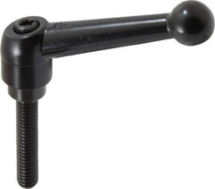 KIPP - 5/16-18, 0.71" Hub Diam, Zinc Die Cast (Steel Components) Threaded Stud Adjustable Clamping Lever - 1.57" Stud Length, 2.87" OAL, 1.79" High - Apex Tool & Supply