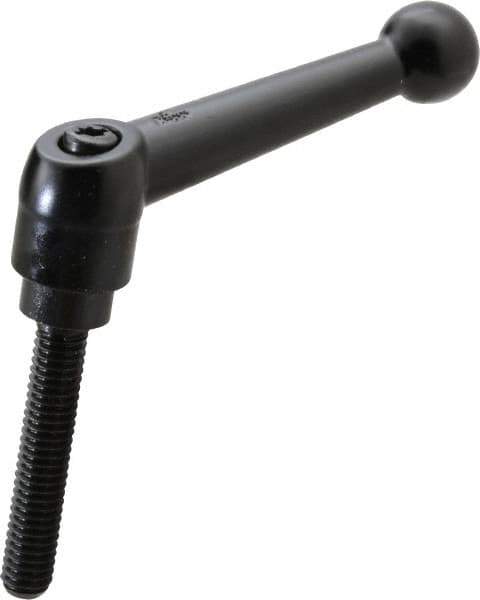 KIPP - 5/16-18, 0.71" Hub Diam, Zinc Die Cast (Steel Components) Threaded Stud Adjustable Clamping Lever - 1.77" Stud Length, 2.87" OAL, 1.79" High - Apex Tool & Supply