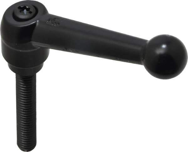 KIPP - 5/16-18, 0.71" Hub Diam, Zinc Die Cast (Steel Components) Threaded Stud Adjustable Clamping Lever - 1.97" Stud Length, 2.87" OAL, 1.79" High - Apex Tool & Supply