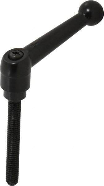KIPP - 5/16-18, 0.71" Hub Diam, Zinc Die Cast (Steel Components) Threaded Stud Adjustable Clamping Lever - 2.36" Stud Length, 2.87" OAL, 1.79" High - Apex Tool & Supply