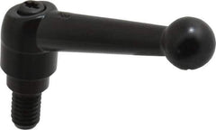 KIPP - 3/8-16, 0.71" Hub Diam, Zinc Die Cast (Steel Components) Threaded Stud Adjustable Clamping Lever - 0.59" Stud Length, 2.87" OAL, 1.79" High - Apex Tool & Supply