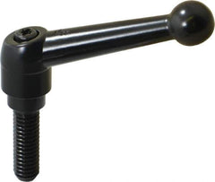 KIPP - 3/8-16, 0.71" Hub Diam, Zinc Die Cast (Steel Components) Threaded Stud Adjustable Clamping Lever - 1.18" Stud Length, 2.87" OAL, 1.79" High - Apex Tool & Supply