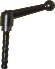 KIPP - 3/8-16, 0.71" Hub Diam, Zinc Die Cast (Steel Components) Threaded Stud Adjustable Clamping Lever - 1.97" Stud Length, 2.87" OAL, 1.79" High - Apex Tool & Supply