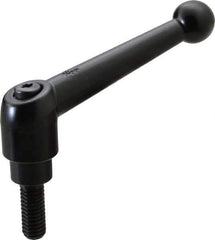 KIPP - 3/8-16, 0.83" Hub Diam, Zinc Die Cast (Steel Components) Threaded Stud Adjustable Clamping Lever - 0.98" Stud Length, 3.54" OAL, 2.26" High - Apex Tool & Supply