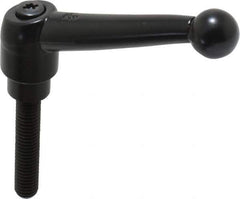 KIPP - 3/8-16, 0.83" Hub Diam, Zinc Die Cast (Steel Components) Threaded Stud Adjustable Clamping Lever - 1.97" Stud Length, 3.54" OAL, 2.26" High - Apex Tool & Supply