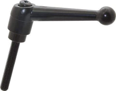 KIPP - 3/8-16, 0.98" Hub Diam, Zinc Die Cast (Steel Components) Threaded Stud Adjustable Clamping Lever - 2.36" Stud Length, 4-1/4" OAL, 2.64" High - Apex Tool & Supply