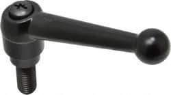 KIPP - 1/2-13, 0.98" Hub Diam, Zinc Die Cast (Steel Components) Threaded Stud Adjustable Clamping Lever - 1.18" Stud Length, 4-1/4" OAL, 2.64" High - Apex Tool & Supply