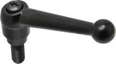 KIPP - 1/2-13, 0.98" Hub Diam, Zinc Die Cast (Steel Components) Threaded Stud Adjustable Clamping Lever - 1.18" Stud Length, 4-1/4" OAL, 2.64" High - Apex Tool & Supply