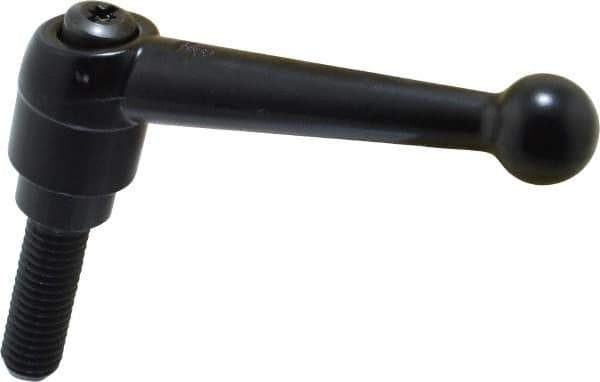 KIPP - 1/2-13, 0.98" Hub Diam, Zinc Die Cast (Steel Components) Threaded Stud Adjustable Clamping Lever - 1.57" Stud Length, 4-1/4" OAL, 2.64" High - Apex Tool & Supply