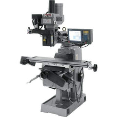 Jet - 9" Table Width x 49" Table Length, Variable Speed Pulley Control, 3 Phase Knee Milling Machine - R8 Spindle Taper, 3 hp - Apex Tool & Supply