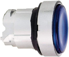Schneider Electric - 22mm Mount Hole, Flush, Pushbutton Switch Only - Round, Blue Pushbutton, Nonilluminated, Momentary (MO) - Apex Tool & Supply