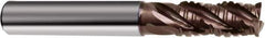 Guhring - 1/2" Diam, Coarse Pitch, 1-1/4" LOC, 4 Flute Solid Carbide Corner Chamfer Roughing End Mill - nano-Si Finish, 3-1/2" OAL, 1/2" Shank Diam, Single End, Centercutting, 38° Helix - Apex Tool & Supply
