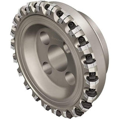 Walter - 63mm Cut Diam, 27mm Arbor Hole, 4mm Max Depth of Cut, Indexable Chamfer & Angle Face Mill - 9 Inserts, XNHF 0705 . . Insert, Right Hand Cut, 9 Flutes, Series Xtra-tec - Apex Tool & Supply