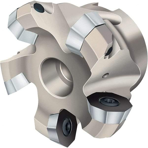 Walter - 125mm Cut Diam, 40mm Arbor Hole, 10mm Max Depth of Cut, Indexable Chamfer & Angle Face Mill - 6 Inserts, OD.. 0605.. Insert, Right Hand Cut, 6 Flutes, Through Coolant, Series Xtra-tec - Apex Tool & Supply