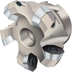 Walter - 125mm Cut Diam, 40mm Arbor Hole, 10mm Max Depth of Cut, Indexable Chamfer & Angle Face Mill - 6 Inserts, OD.. 0605.. Insert, Right Hand Cut, 6 Flutes, Through Coolant, Series Xtra-tec - Apex Tool & Supply