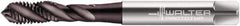 Walter-Prototyp - #6-32 UNC 3 Flute 2B Modified Bottoming Spiral Flute Tap - Powdered Metal, Hardlube Finish, 56mm OAL, Right Hand Flute, Right Hand Thread, Series EP2251302 - Apex Tool & Supply