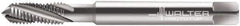 Walter-Prototyp - #2-56 UNC 3 Flute 2B Modified Bottoming Spiral Flute Tap - Powdered Metal, Bright Finish, 45mm OAL, Right Hand Flute, Right Hand Thread, Series 224102 - Exact Industrial Supply