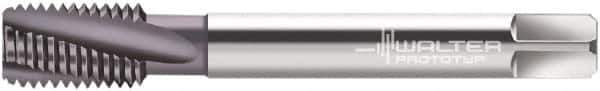 Walter-Prototyp - M12x1.75 Metric 4 Flute 6HX Modified Bottoming Spiral Flute Tap - Powdered Metal, AlCrN Finish, 110mm OAL, Right Hand Flute, Right Hand Thread, Series 2046663 - Apex Tool & Supply