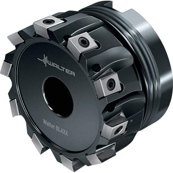 Walter - 5 Inserts, 2" Cut Diam, 3/4" Arbor Diam, 0.331" Max Depth of Cut, Indexable Square-Shoulder Face Mill - 1.575" High, LN.. 0904.. Insert Compatibility, Through Coolant, Series Blaxx - Apex Tool & Supply