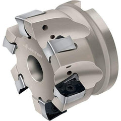 Walter - 8 Inserts, 100mm Cut Diam, 32mm Arbor Diam, 13mm Max Depth of Cut, Indexable Square-Shoulder Face Mill - LN.. 1307.. Insert Compatibility, Through Coolant, Series Xtra-tec - Apex Tool & Supply