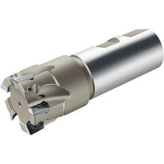 Walter - 32mm Cut Diam, 11.7mm Max Depth of Cut, 32mm Shank Diam, 110mm OAL, Indexable Square Shoulder End Mill - Multiple Insert Styles, Weldon Shank, 90° Lead Angle, Through Coolant, Series Xtra-tec - Apex Tool & Supply