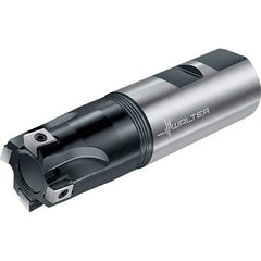 Walter - 1-1/2" Cut Diam, 0.331" Max Depth of Cut, 1-1/2" Shank Diam, 4-1/2" OAL, Indexable Square Shoulder End Mill - Multiple Insert Styles, Weldon Shank, 90° Lead Angle, Through Coolant, Series Blaxx - Apex Tool & Supply