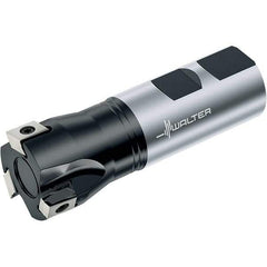 Walter - 40mm Cut Diam, 12mm Max Depth of Cut, 32mm Shank Diam, 110mm OAL, Indexable Square Shoulder End Mill - Multiple Insert Styles, Weldon Shank, 90° Lead Angle, Through Coolant, Series Blaxx - Apex Tool & Supply