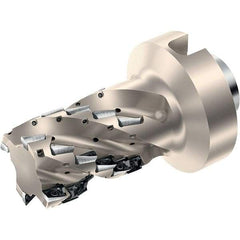 Walter - 40mm Cut Diam, 54mm Max Depth of Cut, 105mm OAL, Indexable Square Shoulder Helical End Mill - Multiple Insert Styles, NCT63 Modular Connection, 90° Lead Angle, Through Coolant, Series Xtra-tec - Apex Tool & Supply