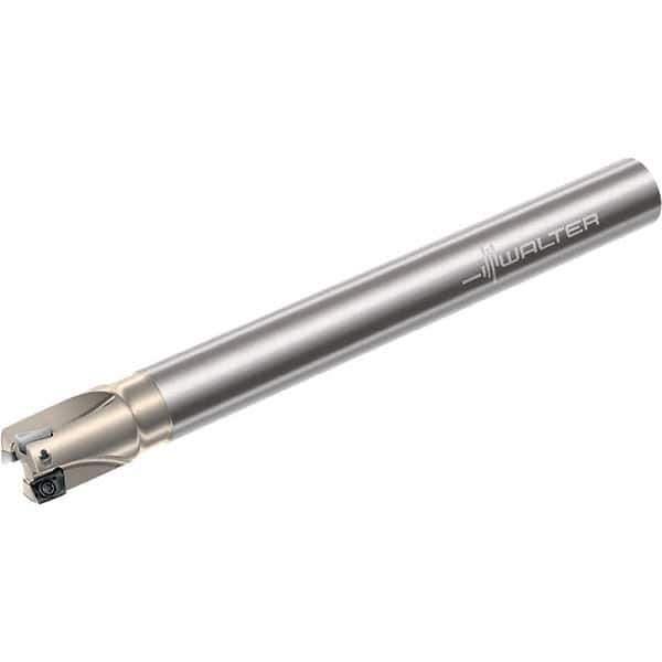 Walter - 12mm Cut Diam, 8mm Max Depth of Cut, 16mm Shank Diam, 160mm OAL, Indexable Square Shoulder End Mill - Multiple Insert Styles, Cylindrical Shank, 90° Lead Angle, Through Coolant, Series Xtra-tec - Apex Tool & Supply
