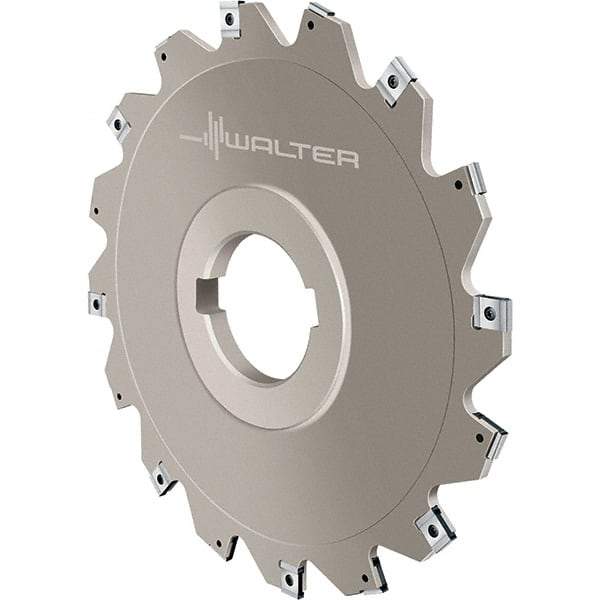 Walter - Arbor Hole Connection, 0.1575" Cutting Width, 1.811" Depth of Cut, 160mm Cutter Diam, 1.5748" Hole Diam, 8 Tooth Indexable Slotting Cutter - F4053.B Toolholder, LN.X 070204 Insert, Right Hand Cutting Direction - Apex Tool & Supply