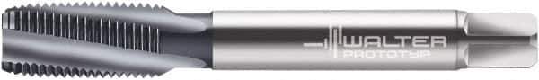 Walter-Prototyp - 1-8 UNC 5 Flute 3B Modified Bottoming Spiral Flute Tap - Powdered Metal, TiCN Finish, 5-1/8" OAL, Right Hand Flute, Right Hand Thread, Series A2245876 - Apex Tool & Supply