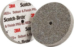 3M - 2" Diam, 1" Face Width, 1/4" Center Hole, Medium Grade, Ceramic Deburring Wheel - Unitized, Hard Density 6 Grade - Apex Tool & Supply