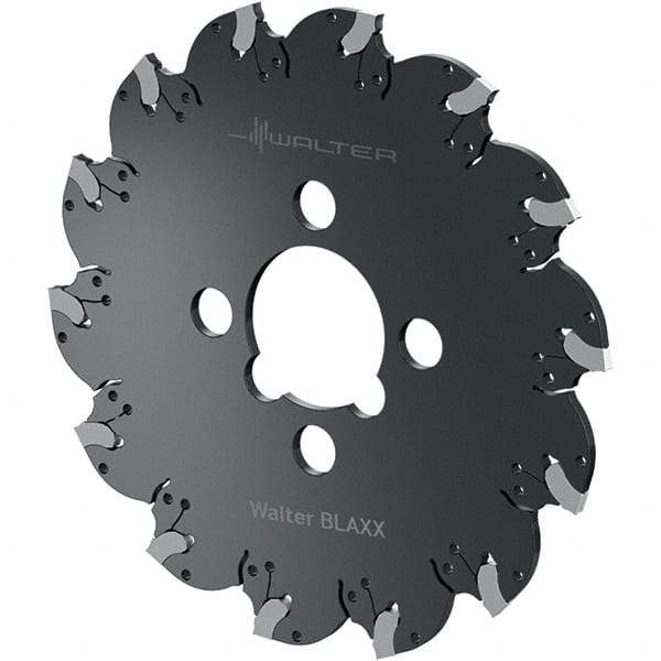 Walter - Arbor Hole Connection, 0.0787" Cutting Width, 0.5906" Depth of Cut, 63mm Cutter Diam, 0.6299" Hole Diam, 5 Tooth Indexable Slotting Cutter - F5055.B Toolholder, SX-2E Insert, Right Hand Cutting Direction - Apex Tool & Supply