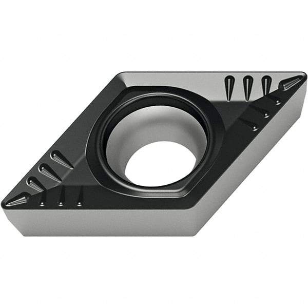 Walter - DCMT32.52 RP4 Grade WPP10S Carbide Turning Insert - TiCN/Al2O3/TiN Finish, 55° Diamond, 3/8" Inscr Circle, 5/32" Thick, 1/32" Corner Radius - Apex Tool & Supply