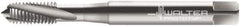 Walter-Prototyp - #4-40 UNC 3 Flute 3B Modified Bottoming Spiral Flute Tap - Cobalt, Bright Finish, 56mm OAL, Right Hand Flute, Right Hand Thread, Series 22400 - Exact Industrial Supply