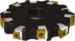 Seco - Arbor Hole Connection, 0.63" Cutting Width, 1.79" Depth of Cut, 152.4mm Cutter Diam, 1-1/2" Hole Diam, 10 Tooth Indexable Slotting Cutter - 335.25 Toolholder, LNHQ 1707, XNHQ 1707 Insert, Right Hand Cutting Direction - Apex Tool & Supply