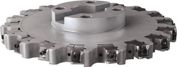 Seco - Shell Mount Connection, 0.6299" Cutting Width, 3.6024" Depth of Cut, 315mm Cutter Diam, 2.3622" Hole Diam, 18 Tooth Indexable Slotting Cutter - R335.25 Toolholder, LNHQ 1707, XNHQ 1707 Insert, Left Hand Cutting Direction - Apex Tool & Supply