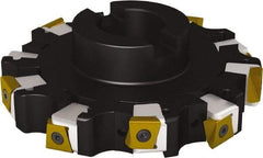 Seco - Shell Mount Connection, 0.6299" Cutting Width, 2-1/8" Depth of Cut, 200mm Cutter Diam, 1.5748" Hole Diam, 12 Tooth Indexable Slotting Cutter - R335.25 Toolholder, LNHQ 1707, XNHQ 1707 Insert, Left Hand Cutting Direction - Apex Tool & Supply
