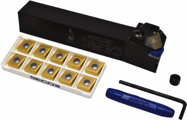 Seco - 11 Piece, CNMG Insert Style, PCLNL-16-4DJETL Toolholder Style, Indexable Turning Set - 1 Toolholder Included - Apex Tool & Supply