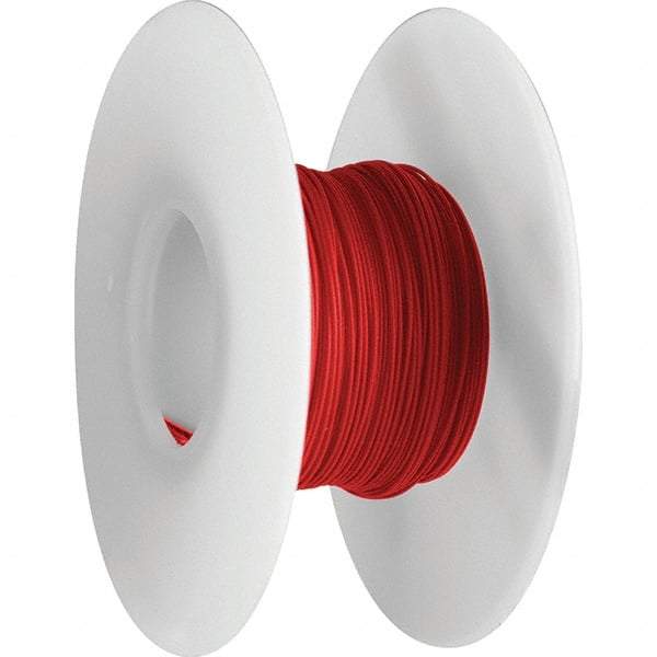 OK Industries - 28 AWG, 1 Strand, 30.4 m OAL, Copper Hook Up Wire - Red Kynar Jacket, 0.024" Diam - Apex Tool & Supply
