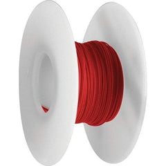 OK Industries - 28 AWG, 1 Strand, 30.4 m OAL, Copper Hook Up Wire - Red Kynar Jacket, 0.024" Diam - Apex Tool & Supply