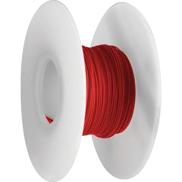 OK Industries - 26 AWG, 1 Strand, 30.4 m OAL, Copper Hook Up Wire - Red Kynar Jacket, 0.027" Diam - Apex Tool & Supply