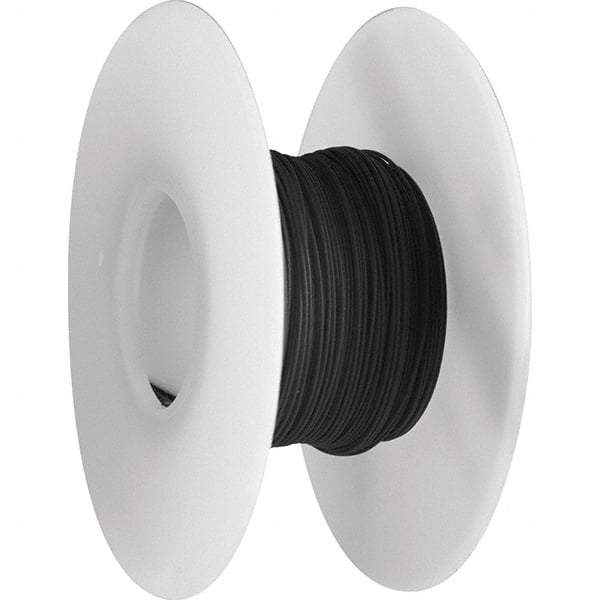 OK Industries - 26 AWG, 1 Strand, 30.4 m OAL, Copper Hook Up Wire - Black Kynar Jacket, 0.027" Diam - Apex Tool & Supply