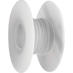 OK Industries - 24 AWG, 1 Strand, 30.4 m OAL, Copper Hook Up Wire - White Kynar Jacket, 0.03" Diam - Apex Tool & Supply